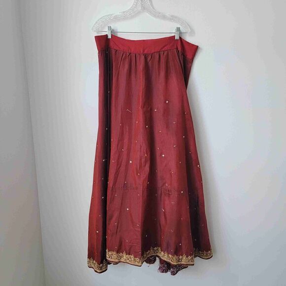 Womens Maxi Skirt And Top Set Short Sleeves Traditional Style Size Small & XL - Picture 14 of 14